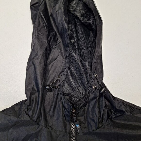 i5 Apparel Windbreaker Black Mens XL Lightweight Zip Hood Outdoor Jog Jacket - Picture 4 of 11